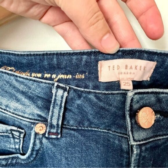 Ted Baker Khlowe Floral Embroidered Boyfriend Jeans - Picture 10 of 13